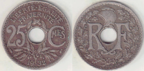 1932 France 25 Centimes A008774